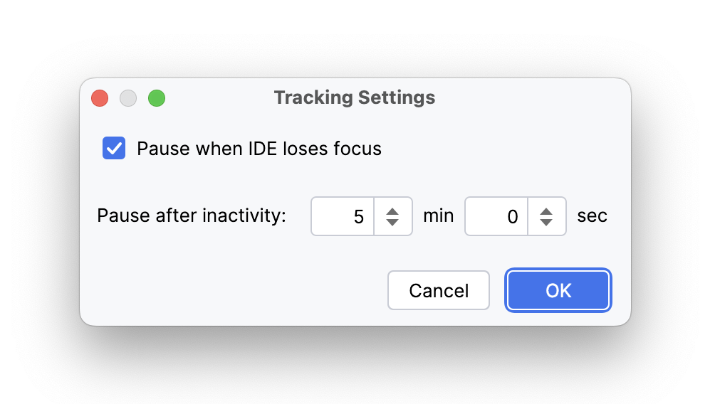 CodeClocker Auto-Pause Settings
