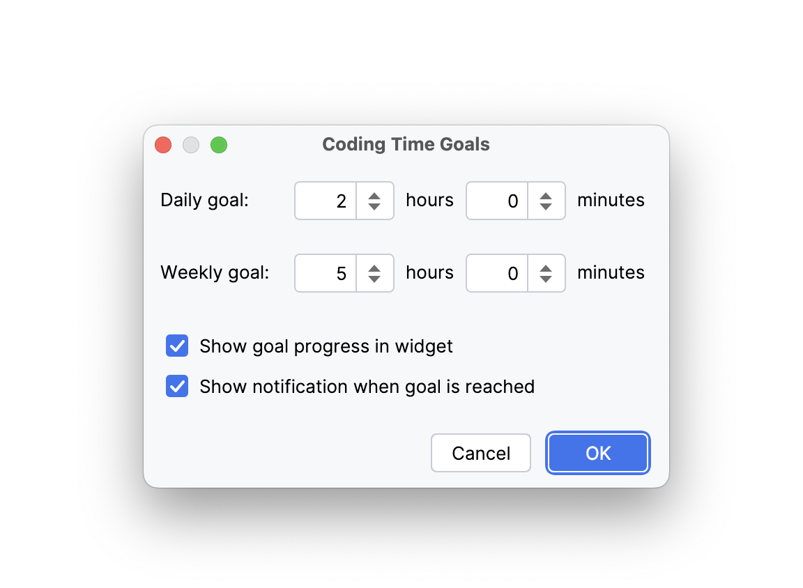 CodeClocker Goal Settings