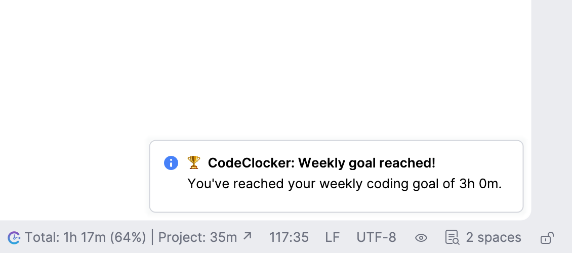 Weekly Goal Notification