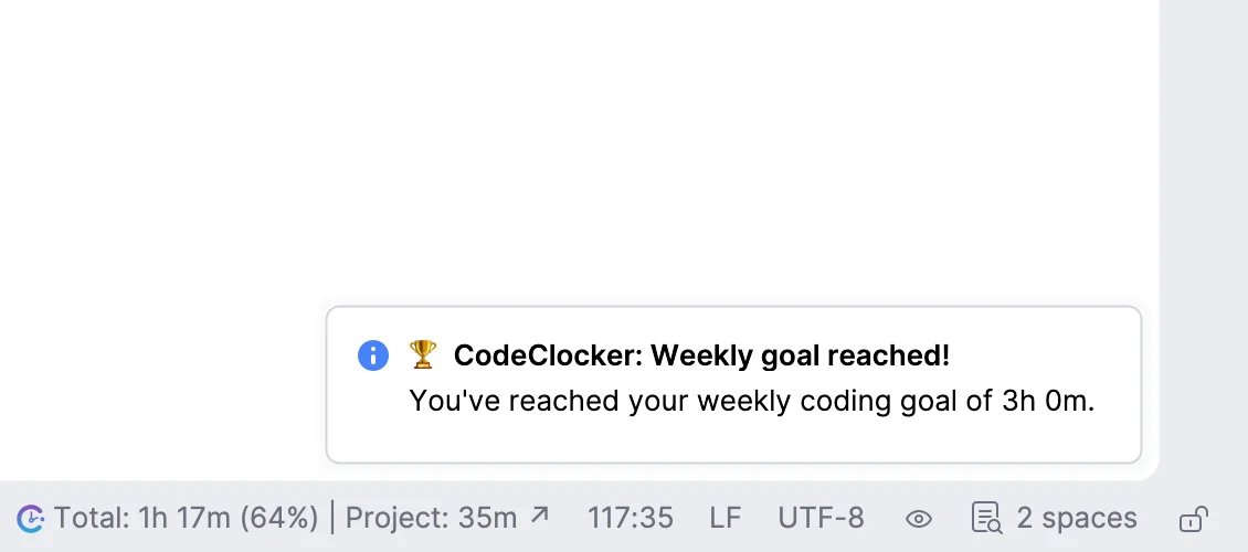 Weekly Goal Notification